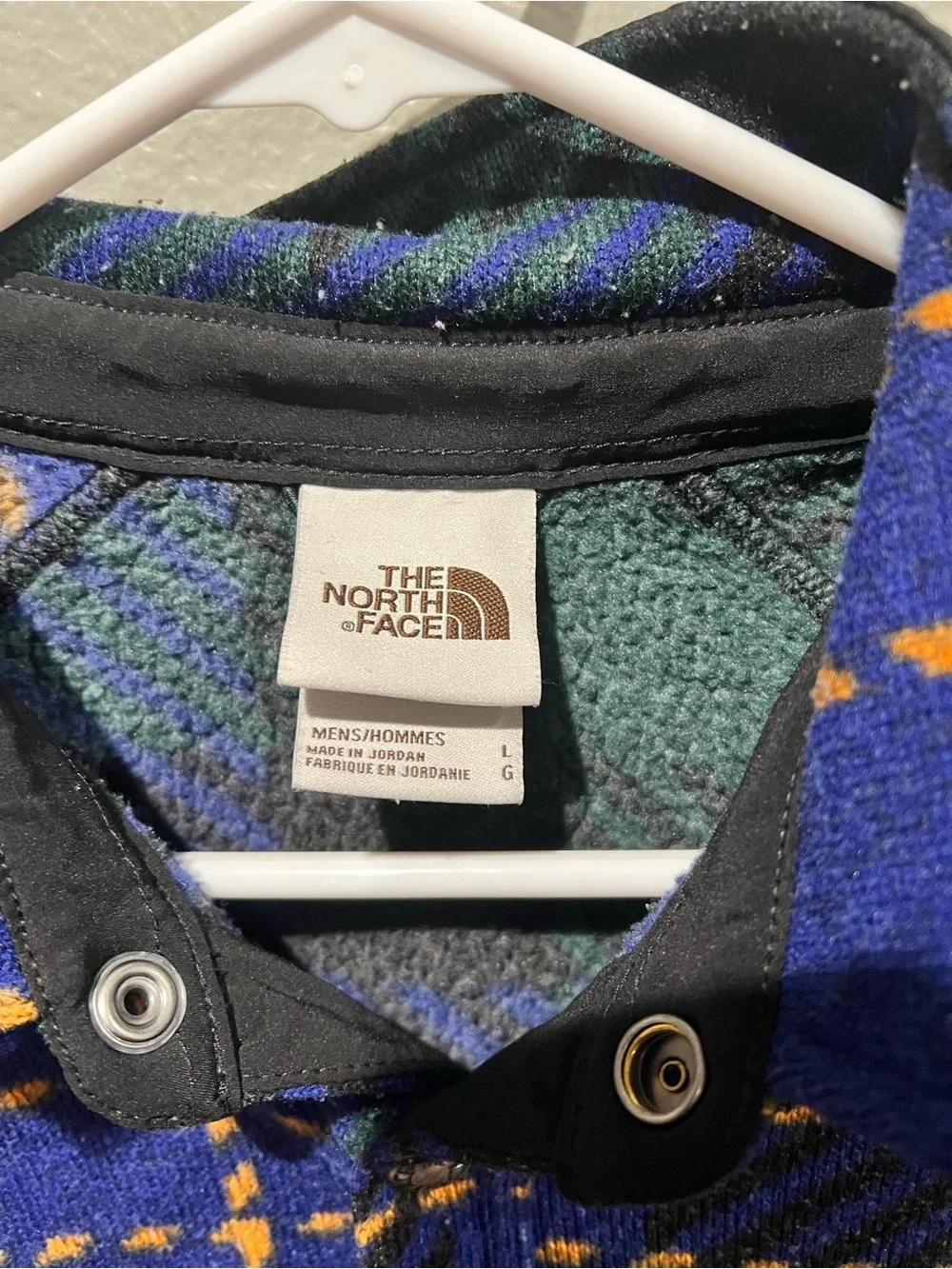 The North Face Blue, Green & Yellow Plaid Fleece Jacket Mens Size L